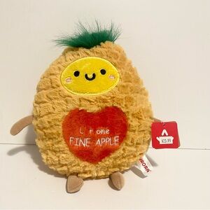 Aurora U R One Fine Apple Pineapple Plush Stuffed Animal Toy Kawaii Face NWT 10”